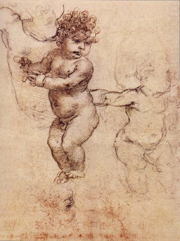 Studies of children, LEONARDO da Vinci
